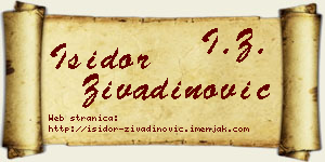 Isidor Živadinović vizit kartica